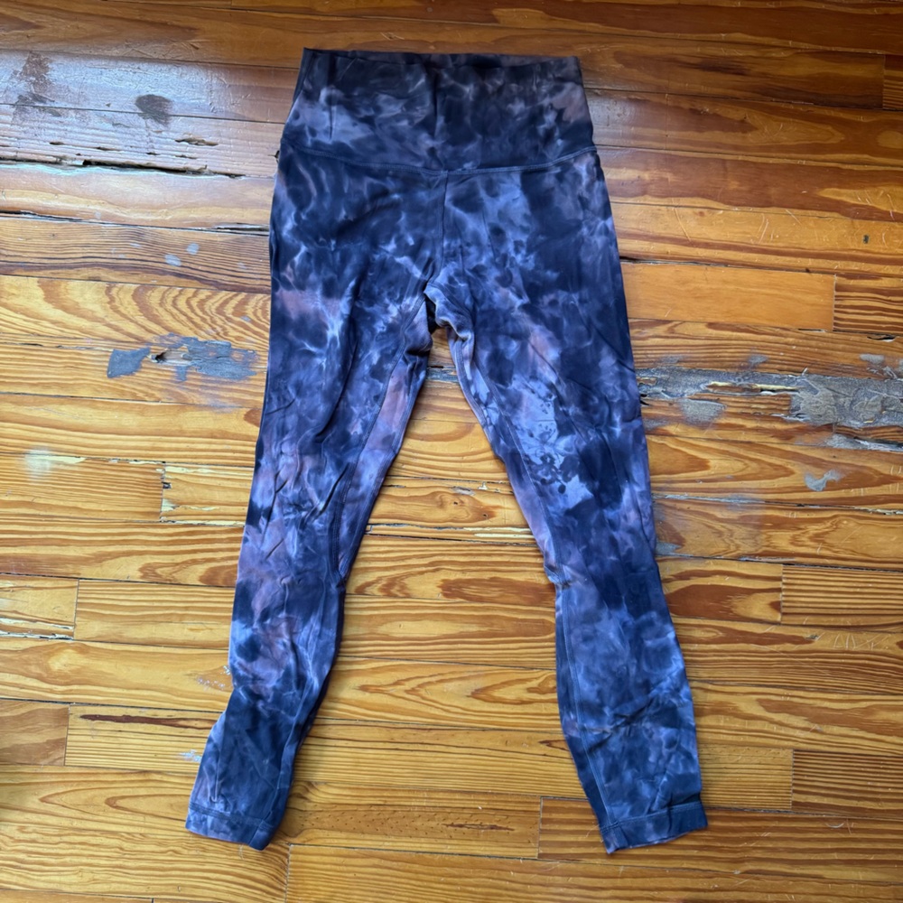 Lululemon Align HR 28” Diamond Dye Black Pink Leggings Size 6